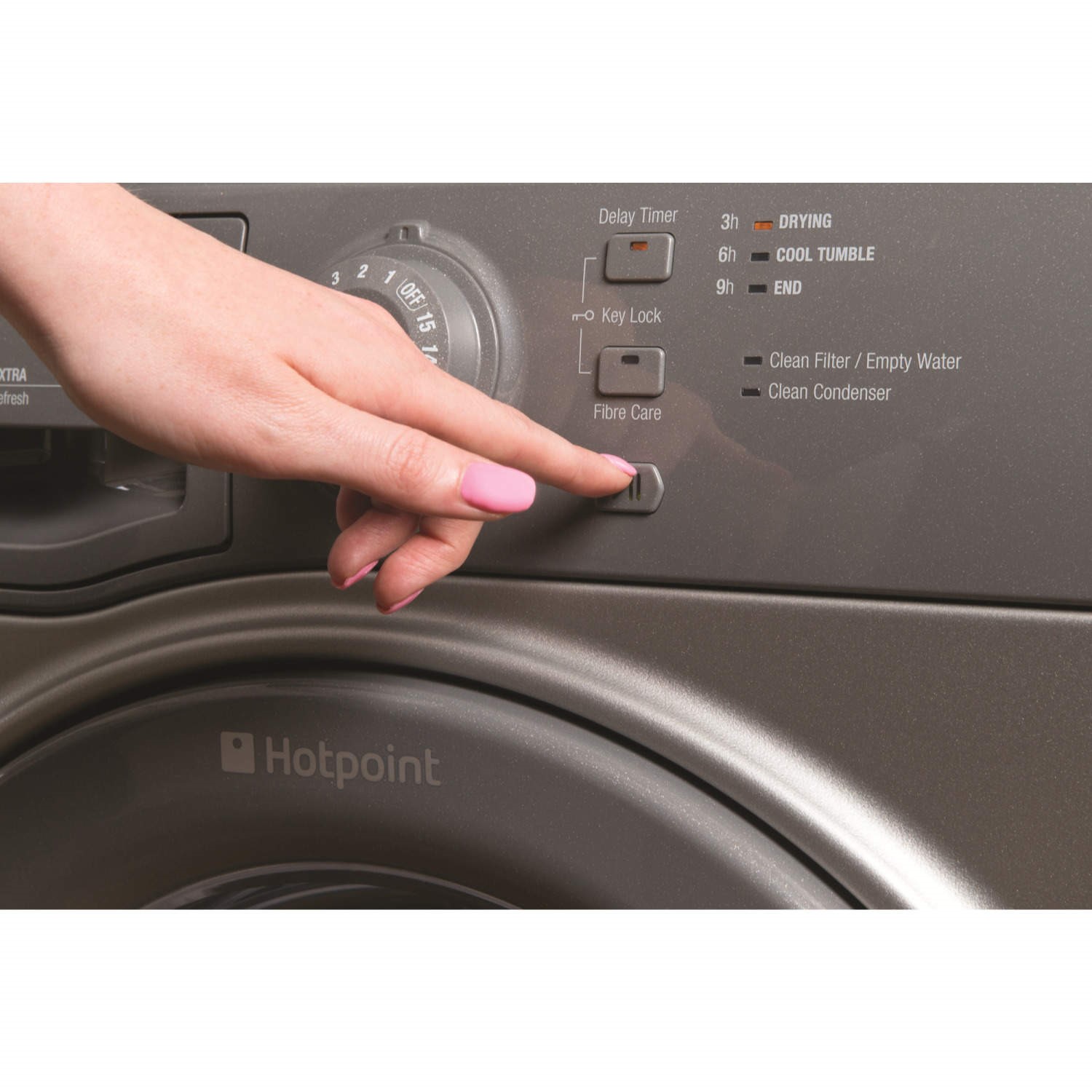 Grade A1 Hotpoint Tcfs73bgg 7kg Freestanding Condenser Tumble Dryer Graphite