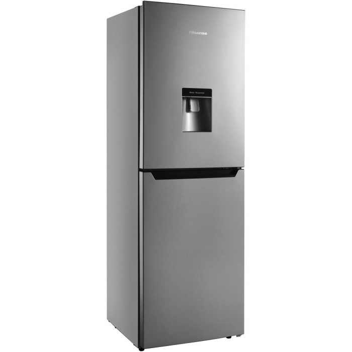 Hisense RB320D4WG1 Freestanding Fridge Freezer With Water Dispenser Silver Appliances Direct