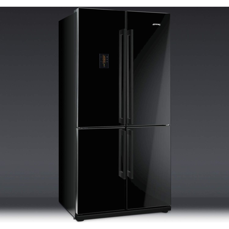GRADE A1 - Smeg FQ60NPE Four Door Frost Free American Fridge Freezer - Black