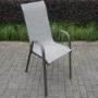 Grey Metal 4 Seater Garden Furniture Dining Set - Parasol Included 