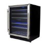 GRADE A3 - electriQ 60cm Wide 51 Bottle Dual Zone Wine Cooler - Stainless Steel/Black