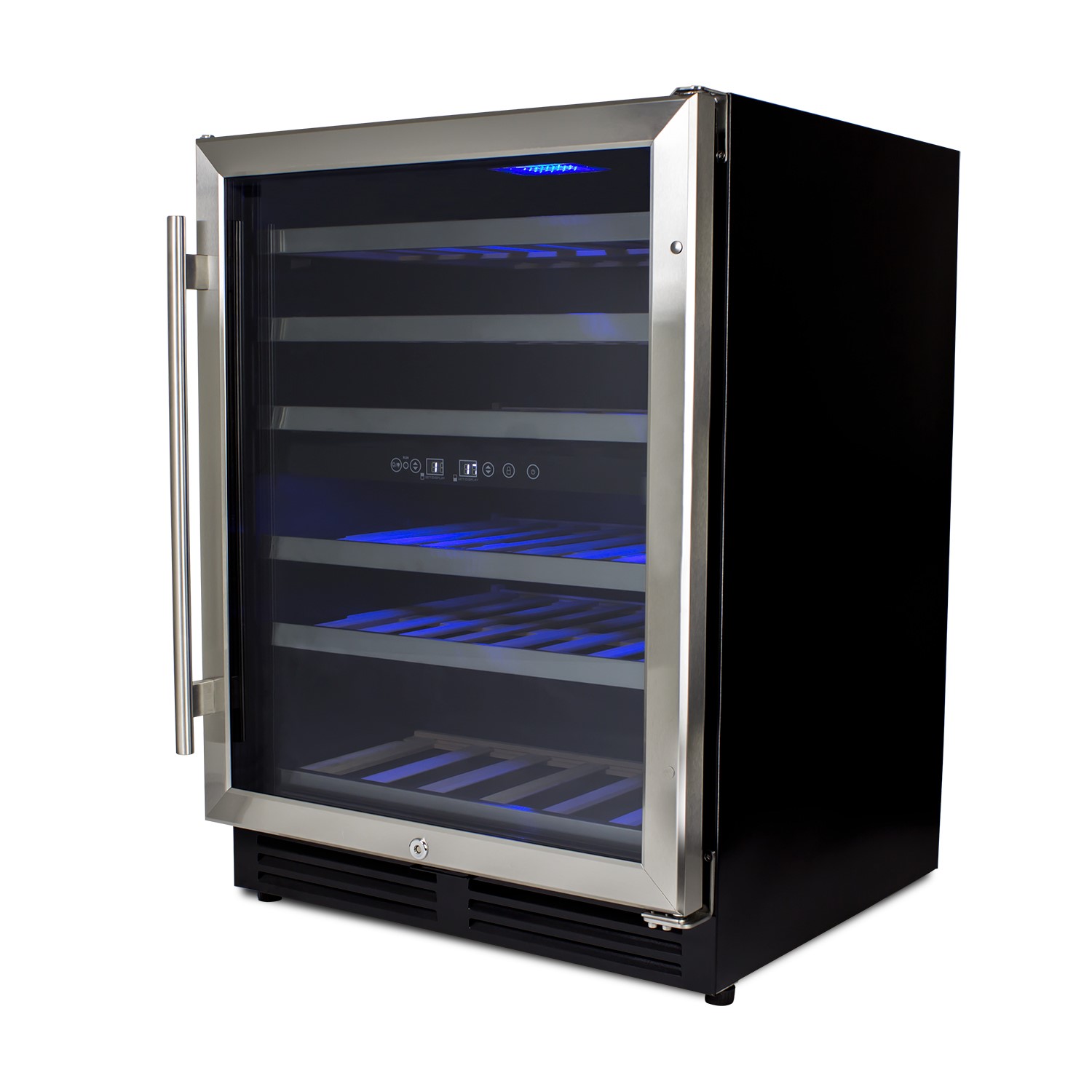 electriQ 60cm Wide 51 Bottle Dual Zone Wine Cooler Stainless Steel