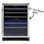 GRADE A3 - electriQ 60cm Wide 51 Bottle Dual Zone Wine Cooler - Stainless Steel/Black