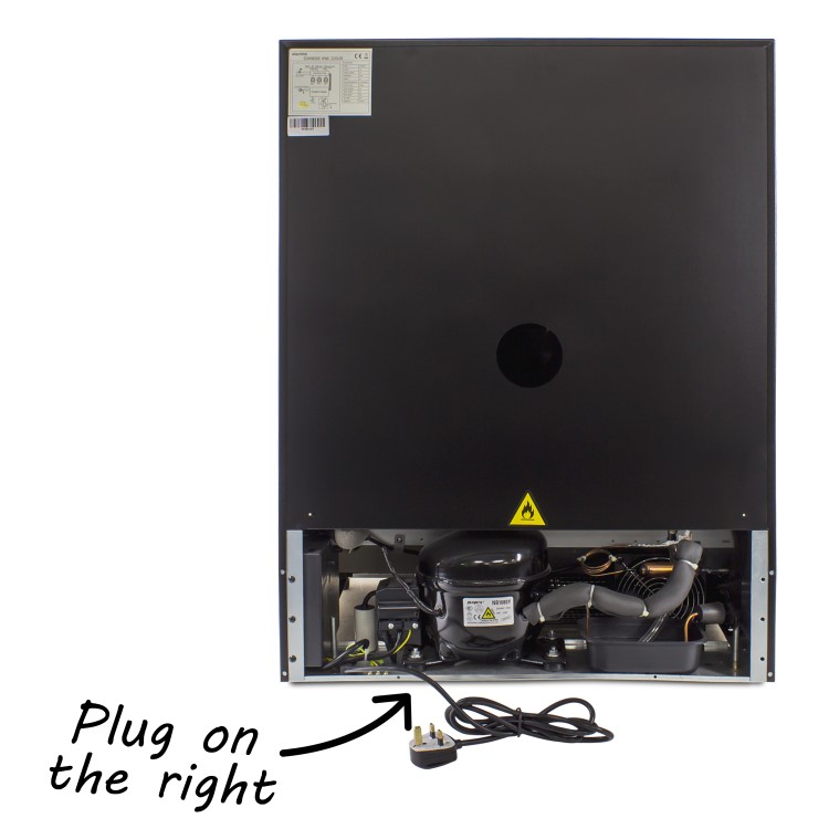 GRADE A3 - electriQ 60cm Wide 51 Bottle Dual Zone Wine Cooler - Stainless Steel/Black