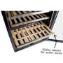 GRADE A3 - electriQ 60cm Wide 51 Bottle Dual Zone Wine Cooler - Stainless Steel/Black