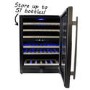 GRADE A3 - electriQ 60cm Wide 51 Bottle Dual Zone Wine Cooler - Stainless Steel/Black