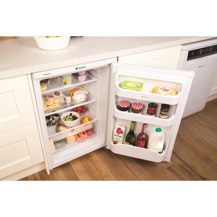 GRADE A2 - Light cosmetic damage - Hotpoint RLAAV22P1 55cm Freestanding Under Counter Fridge White