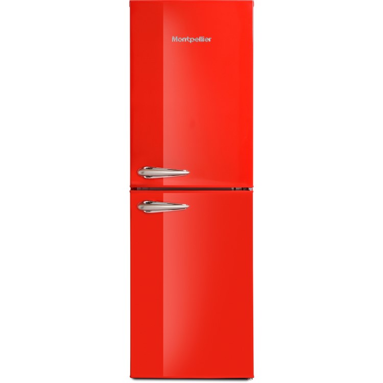 GRADE A3 - Montpellier MAB148R Retro Style 50-50 Freestanding Fridge Freezer - Red