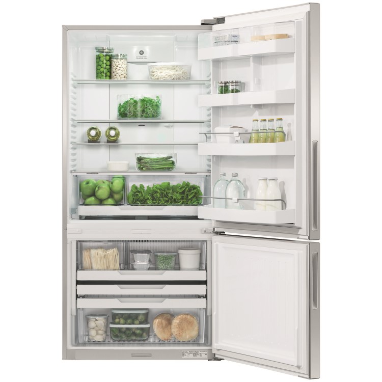 Fisher & Paykel RF522BRPX6 25231 - 79cm Wide Right Hand Hinge Handleless Freestanding Fridge Freezer Stainless Steel