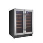 GRADE A2 - electriQ 36 Bottle Freestanding Under Counter Wine Cooler Dual Zone 60cm Wide 82cm Tall - Stainless Steel