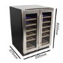 GRADE A2 - electriQ 60cm  36 Bottle Wine Cooler  Dual Temperature Dual Zone Double Door - Stainless Steel