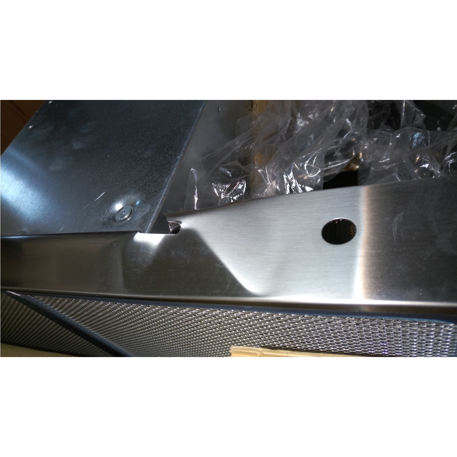GRADE A3 Hotpoint PHBS67FLLIX 60cm Shelf Style Chimney Cooker Hood Stainless Steel