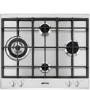 Refurbished Smeg P261XGH 60cm 4 Burner Gas Hob with Ultra Rapid Burner Stainless Steel