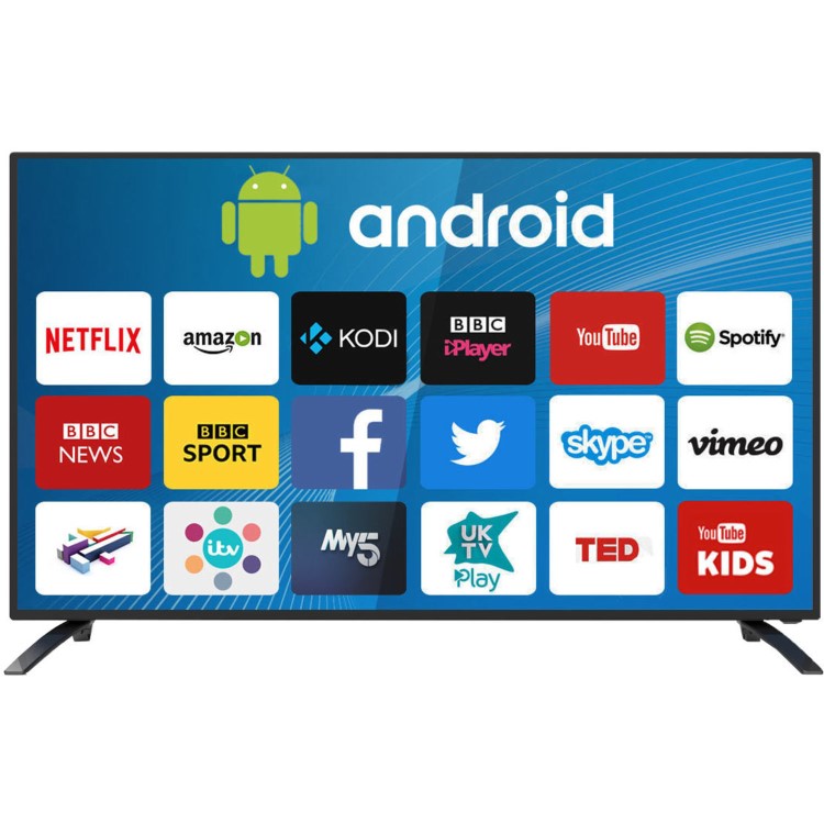 electriQ 49" 4K Ultra HD LED Android Smart TV with Freeview HD