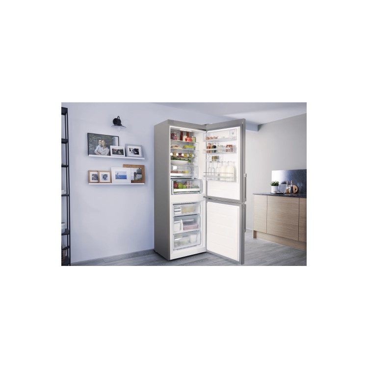 Hotpoint SMP9D2ZXH 346 Litre Freestanding Fridge Freezer 60/40 Split Frost Free 55cm Wide - Silver