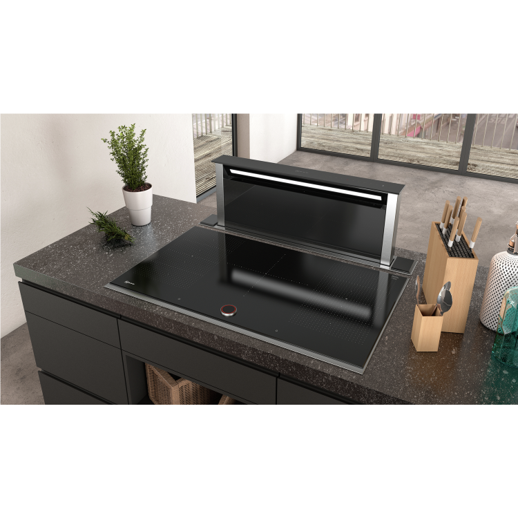 GRADE A2 - Neff D95DAP8N0B 90cm Wide Touch Control Downdraft Extractor - Black Glass