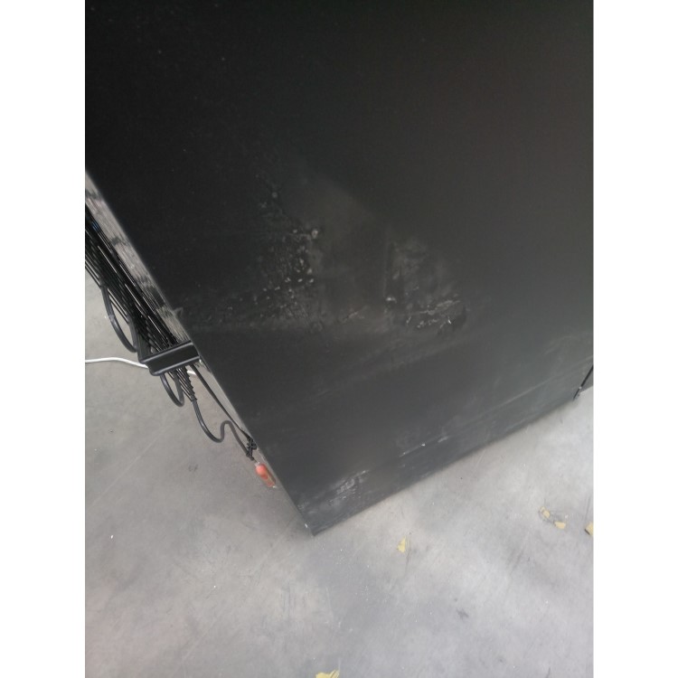 GRADE A2 - Hotpoint FFU4DK 60/40 Day 1 Technology Quadrio 70cm Wide Frost Free Freestanding Fridge Freezer - Shiny Black
