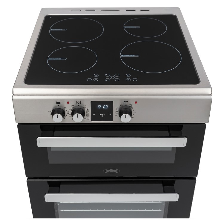 GRADE A3 - Belling FSI608MFTc 60cm Double Oven Electric Cooker With Induction Hob - Stainless Steel
