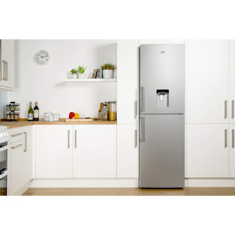 GRADE A2 - Beko CFP1691DS 191x60cm Frost Free Freestanding Fridge Freezer With Non-plumbed Water Dispenser Silv