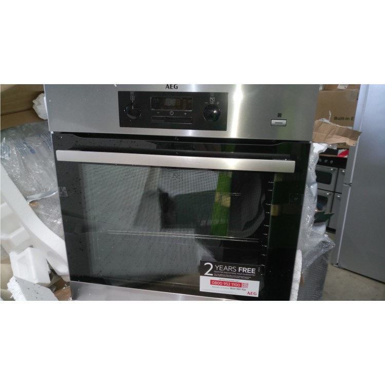 GRADE A2 - AEG BPS351020M SteamBake Pyrolytic Multifunction Electric Single Oven Stainless Steel