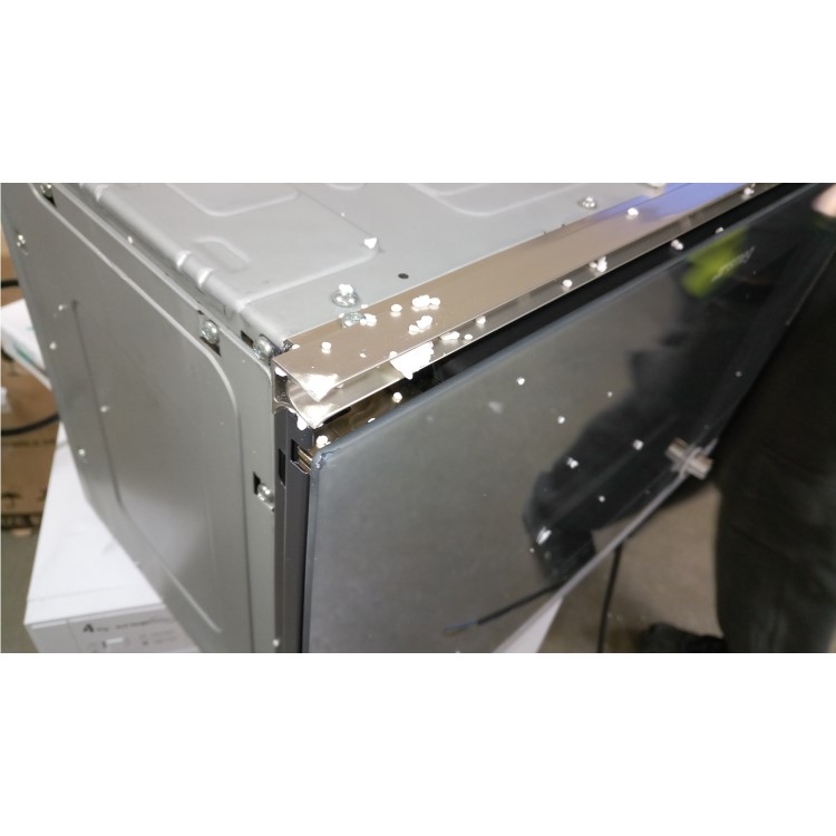 GRADE A2 - Smeg MP122 Linea 21 L Side-opening Built-in Microwave With Grill - Silver Glass