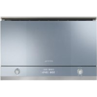 Smeg MP122 Linea 21 L Side-opening Built-in Microwave With Grill - Silver Glass