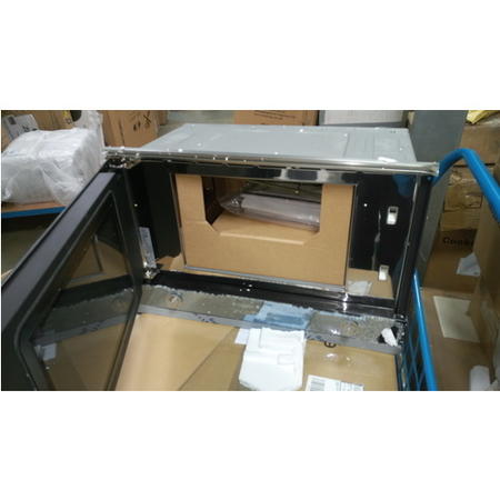 GRADE A2 - Smeg MP122 Linea 21 L Side-opening Built-in Microwave With Grill - Silver Glass