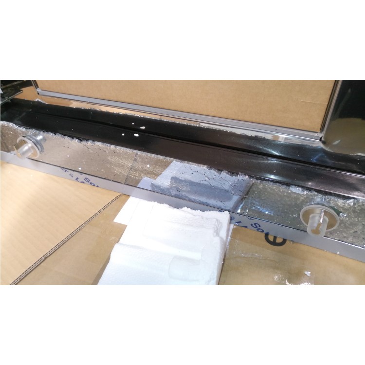 GRADE A2 - Smeg MP122 Linea 21 L Side-opening Built-in Microwave With Grill - Silver Glass