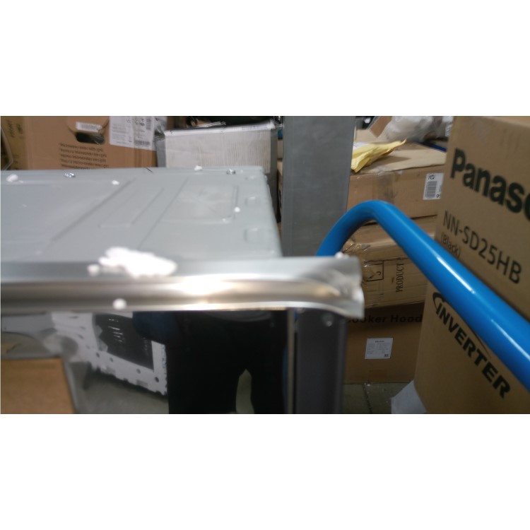 GRADE A2 - Smeg MP122 Linea 21 L Side-opening Built-in Microwave With Grill - Silver Glass