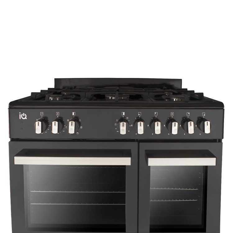 GRADE A2 - iQ 90cm Dual Fuel Double Oven Range Cooker Black