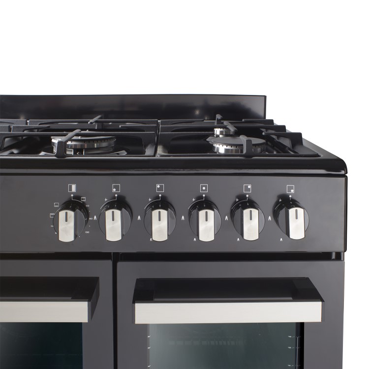 GRADE A2 - iQ 90cm Dual Fuel Double Oven Range Cooker Black