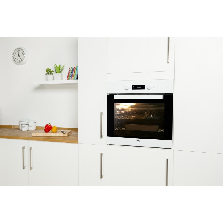 GRADE A2 - Beko BIF22300W Big Capacity 5 Function Electric Built-in Fan Single Oven White