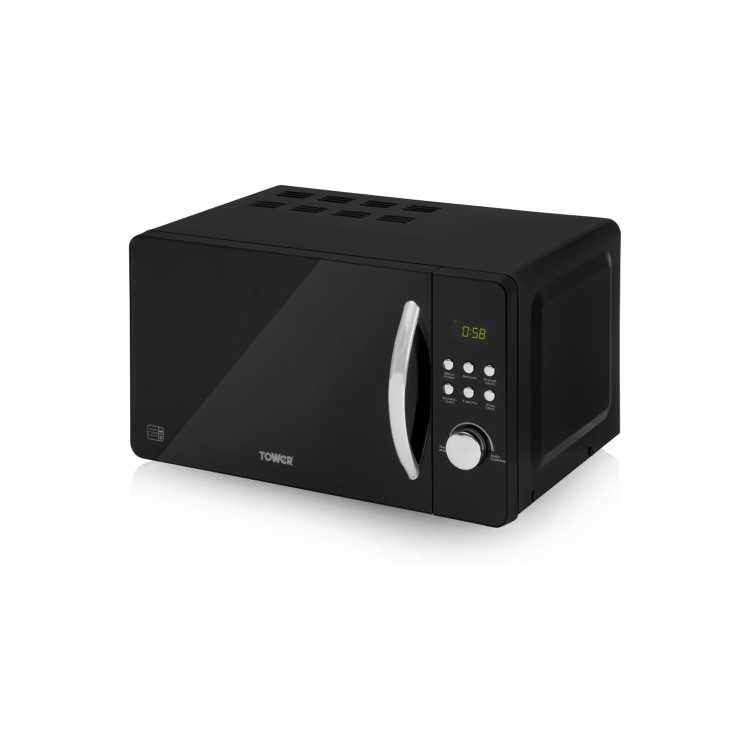 GRADE A2 - Tower T24012 800 Watt 20 Litre Freestanding Microwave Oven - Black