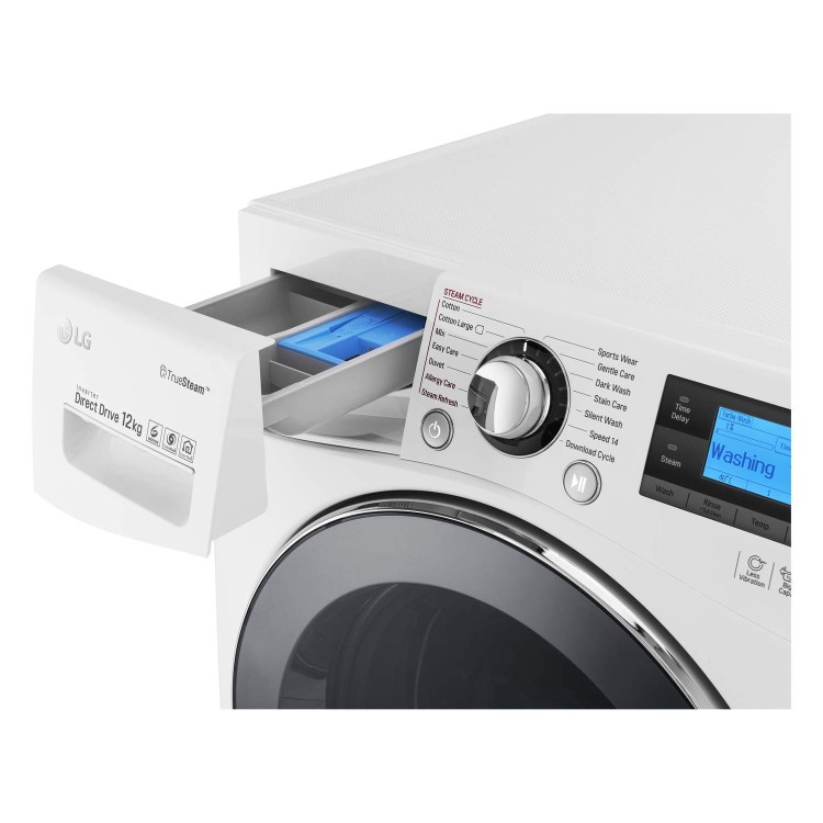 GRADE A1 - LG FH495BDS2 Direct Drive 12kg 1400rpm Freestanding Washing Machine With Steam White