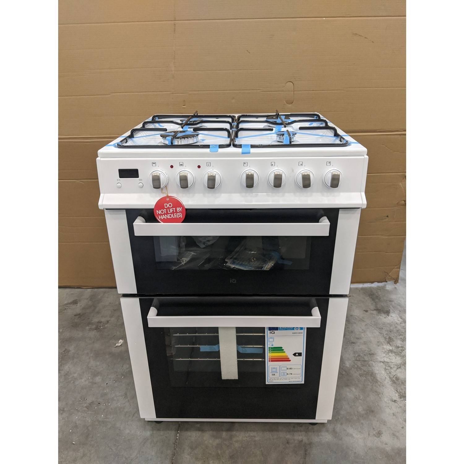 GRADE A3 electriQ 60cm Dual Fuel Cooker with Double Oven in White