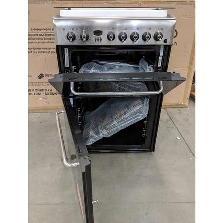 GRADE A3 - Indesit KDP60SES 60cm Wide Double Oven Dual Fuel Cooker - Stainless Steel