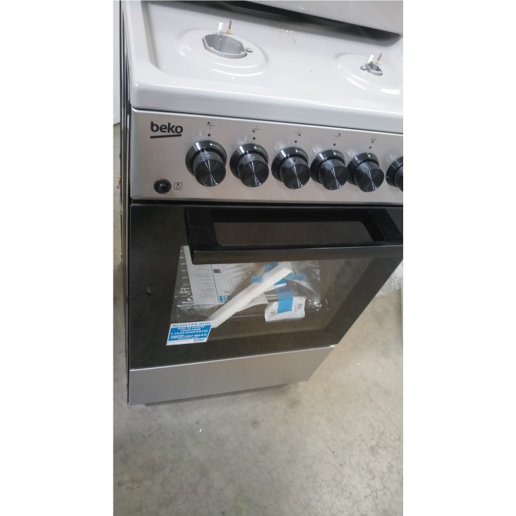 GRADE A2 - Beko KA52NES 50cm Single Oven Gas Cooker With Eye Level Grill - Silver