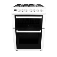 electriQ 60cm Double Oven Dual Fuel Cooker - White