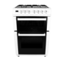 electriQ 60cm Double Oven Dual Fuel Cooker - White