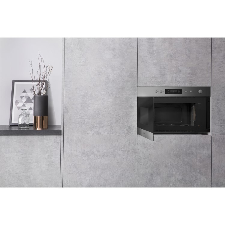 GRADE A1 - Hotpoint MN314IXH 22L Built-in Microwave with Grill Stainless Steel