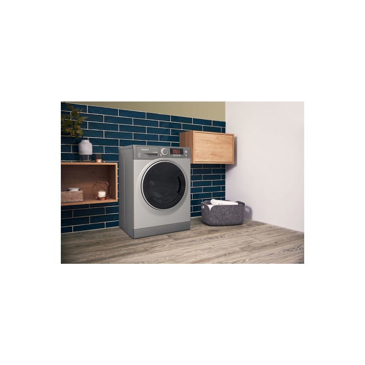 GRADE A3 - Hotpoint RD966JGD 9kg Wash 6kg Dry Freestanding Washer Dryer Graphite