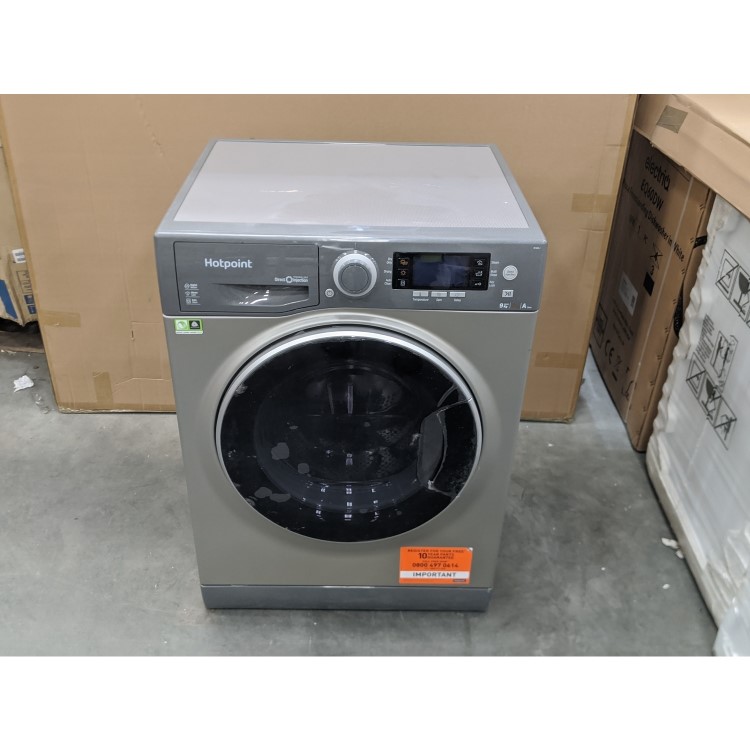 GRADE A3 - Hotpoint RD966JGD 9kg Wash 6kg Dry Freestanding Washer Dryer Graphite