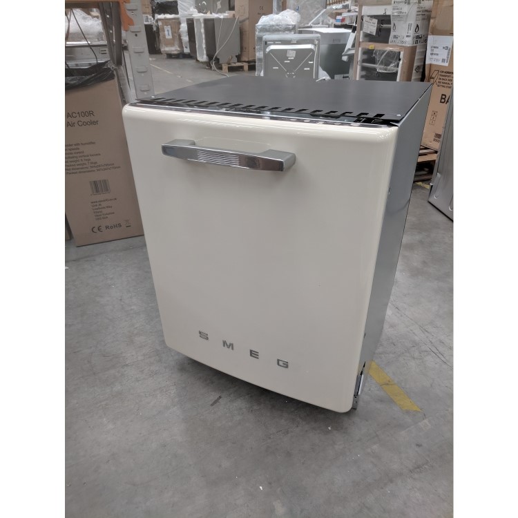 GRADE A2 - Smeg 50's Retro Style DI6FABCR 13 Place Semi Integrated Dishwasher - Cream Door