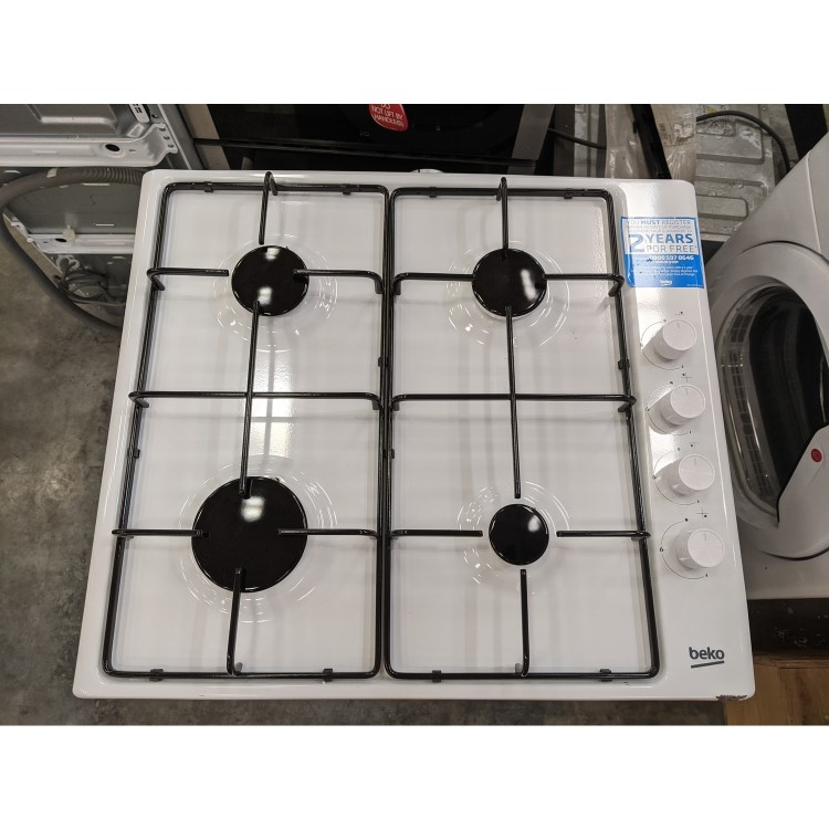 GRADE A3 - Beko HIZG64120SW 60cm Wide 4 Burner Gas Hob - White