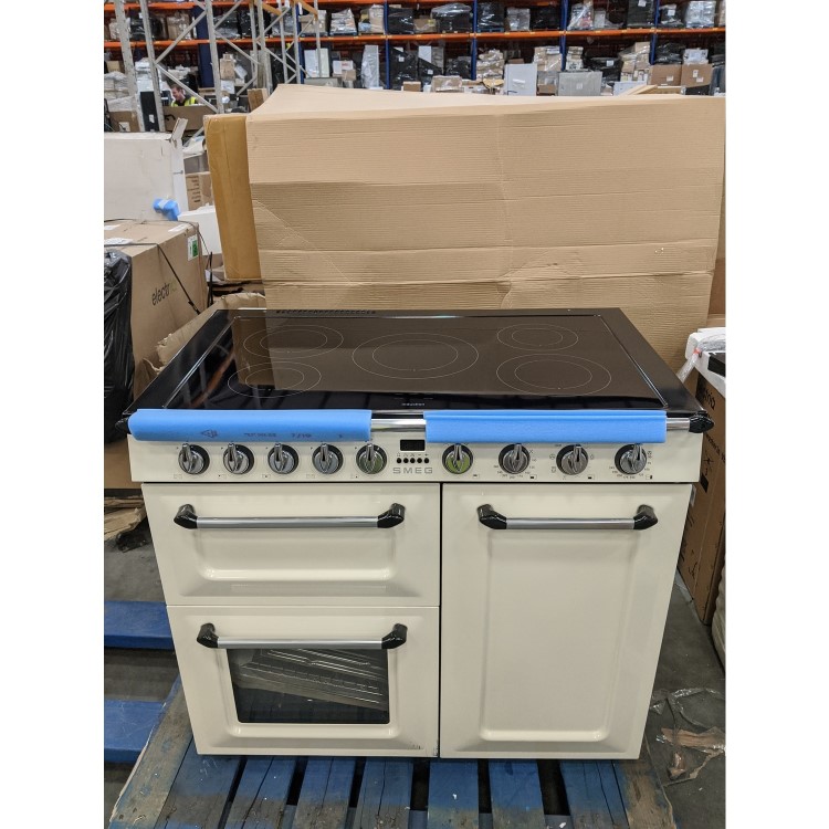 GRADE A2 - Smeg TR103IP 100cm Victoria Gloss Cream Three Cavity Traditional Cooker with Side Opening
