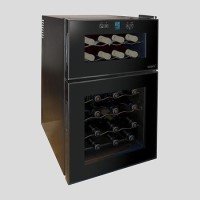 GRADE A3 - Husky HN7 Husky Reflections Dual Zone Wine Cooler - Black