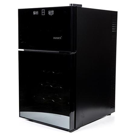 GRADE A3 - Husky HN7 Husky Reflections Dual Zone Wine Cooler - Black