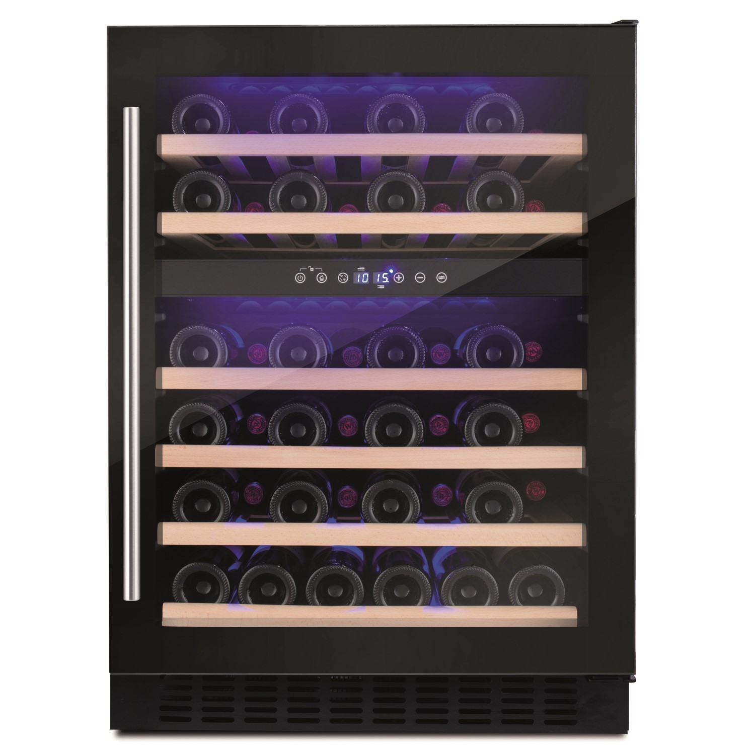 Amica 46 Bottle Capacity Dual Zone Freestanding Under Counter Wine Cooler - Black