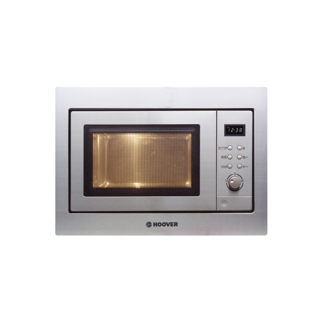GRADE A1 - Hoover HMG201X 60cm Wide Built-in Microwave Oven And Grill - Stainless Steel