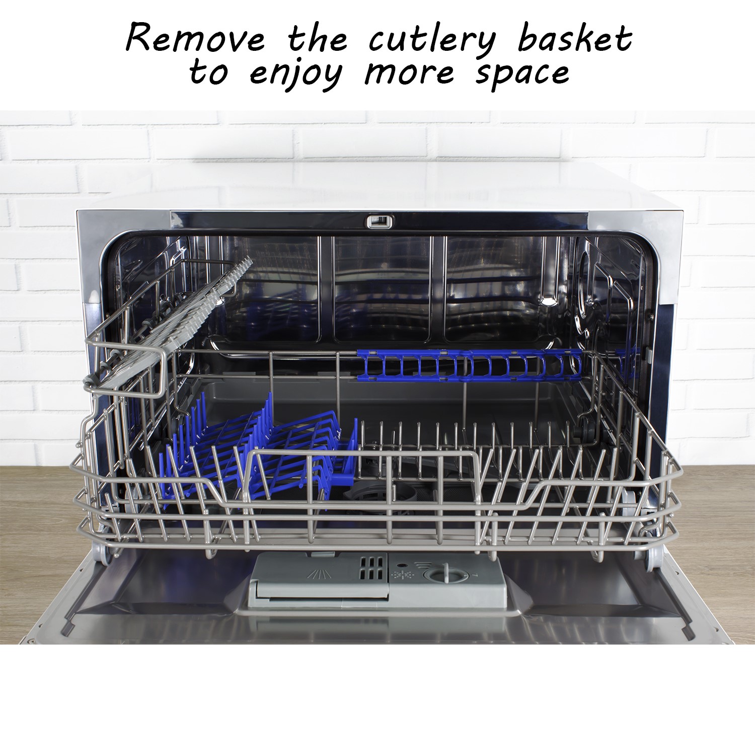 GRADE A2 electriQ Freestanding Compact Table Top 6 Place Dishwasher